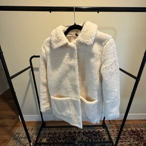 Cozy White Sherpa Jacket coat